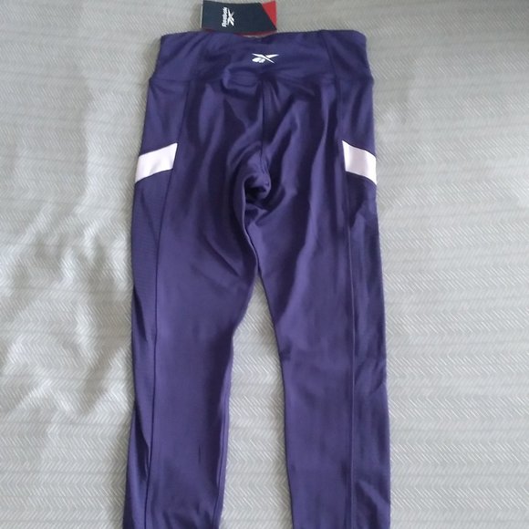 🆕Reebok Women's Training Essentials Workout Mesh Leggings, Dark Orchid, XS, NWT - Picture 8 of 12